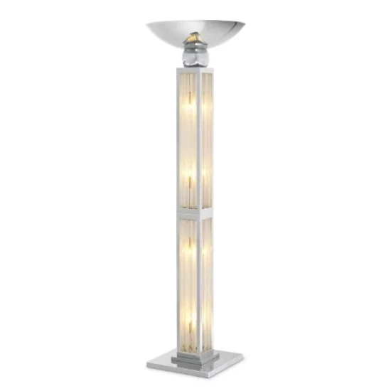 Dorrell Floor Lamp Nickel/Glass 192.5cm