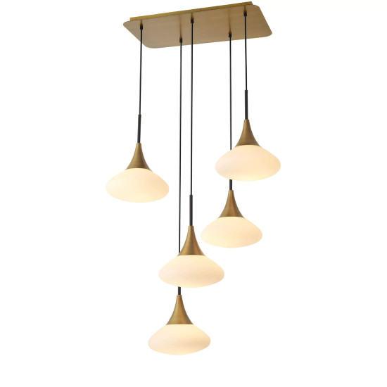 Duco Chandelier Brass/Glass 77.5cm