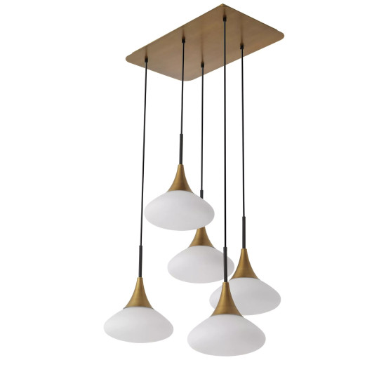 Duco Chandelier Brass/Glass 77.5cm