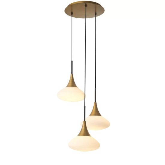Duco Chandelier Brass/Glass 47cm