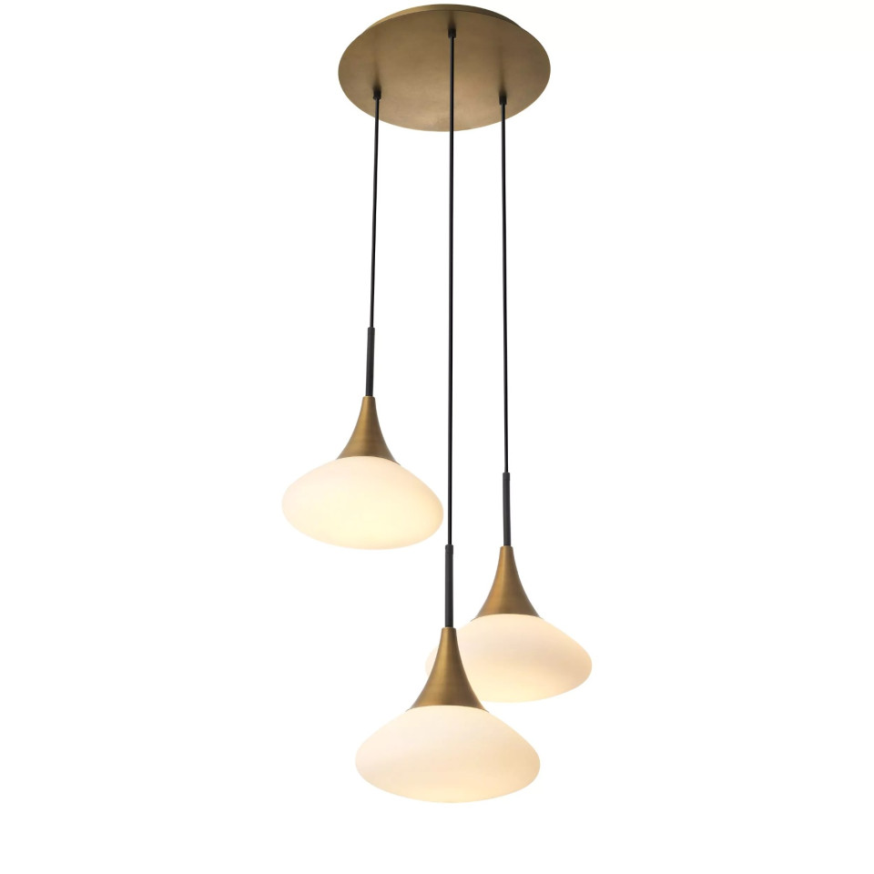 Duco Chandelier Brass/Glass 47cm