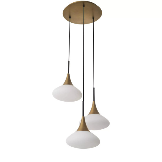 Duco Chandelier Brass/Glass 47cm