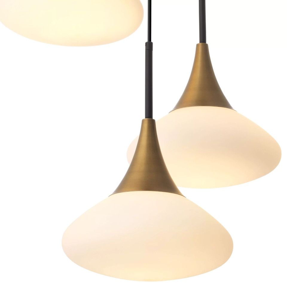 Duco Chandelier Brass/Glass 47cm