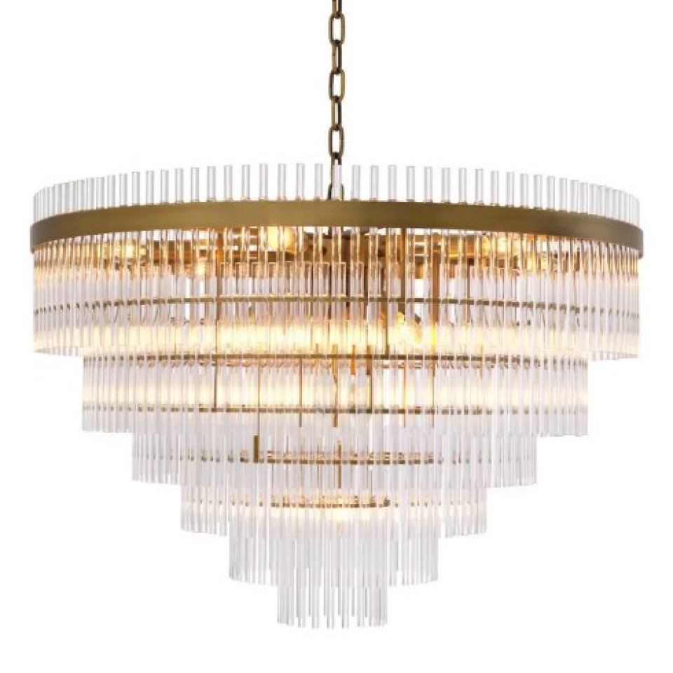 East Single Chandelier Brass/Glass 81cm