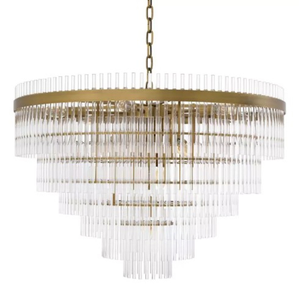 East Single Chandelier Brass/Glass 81cm