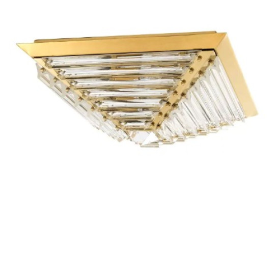 Eden Flush Ceiling Light Gold/Glass 49cm