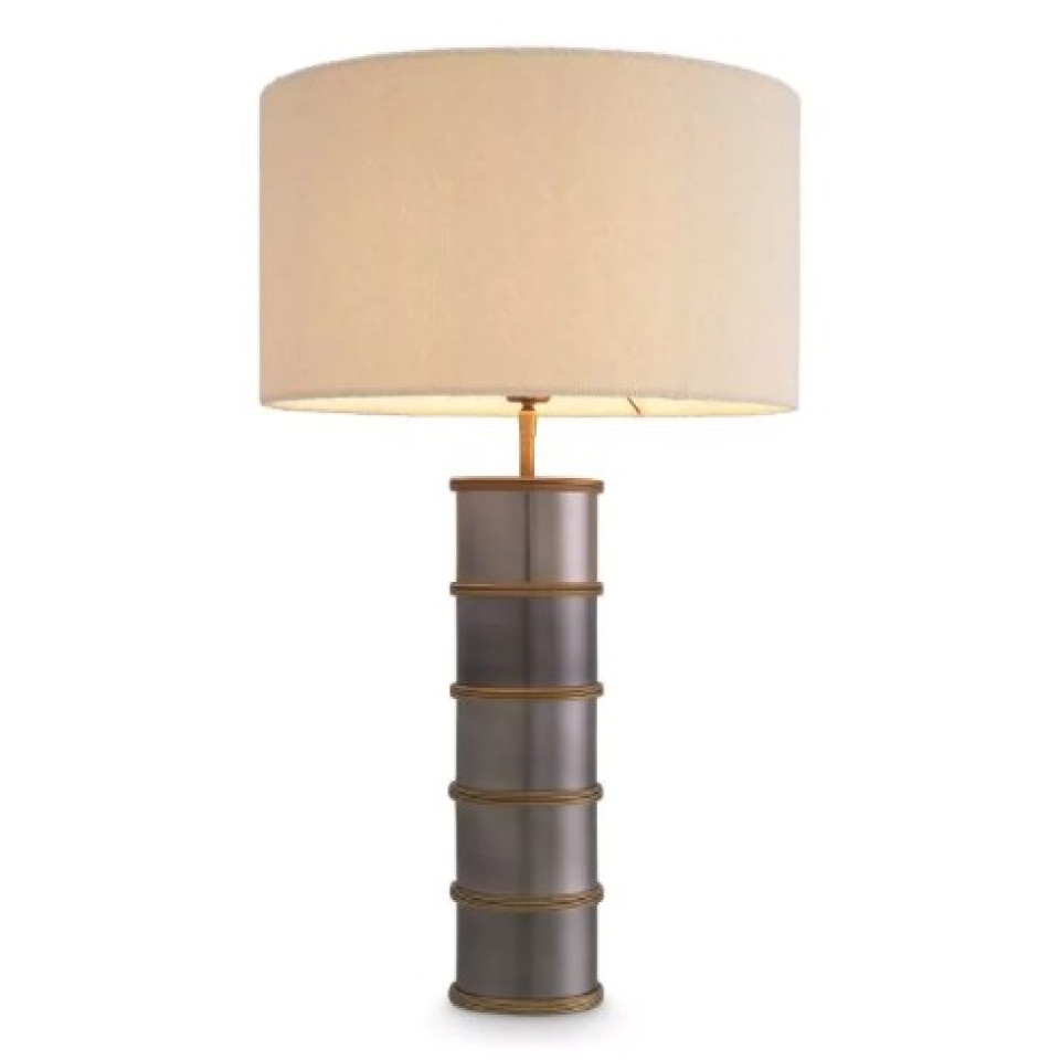 Ella Bordslampa Svart Nickel/Bouclé Skärm 76cm