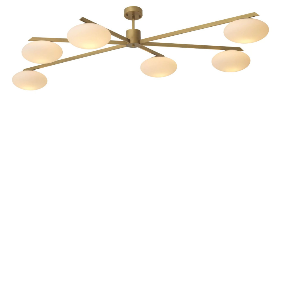 Evergreen Chandelier Brass/Glass 105cm