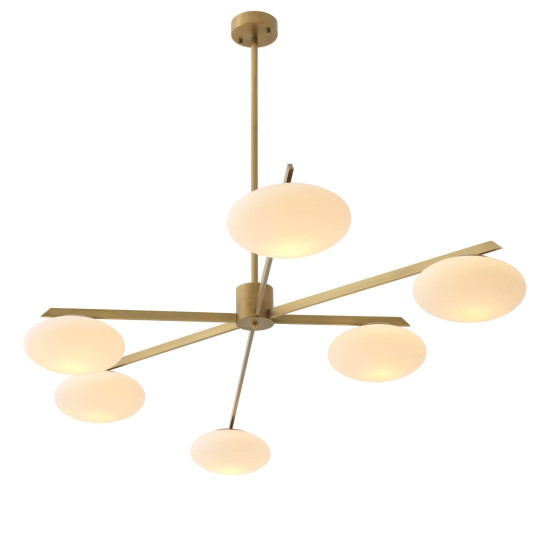 Evergreen Chandelier Brass/Glass 105cm