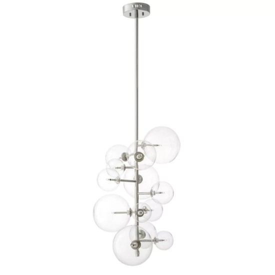 Ezra Chandelier Nickel/Glass 26cm
