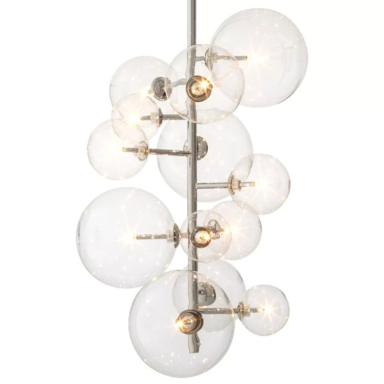 Ezra Chandelier Nickel/Glass 26cm