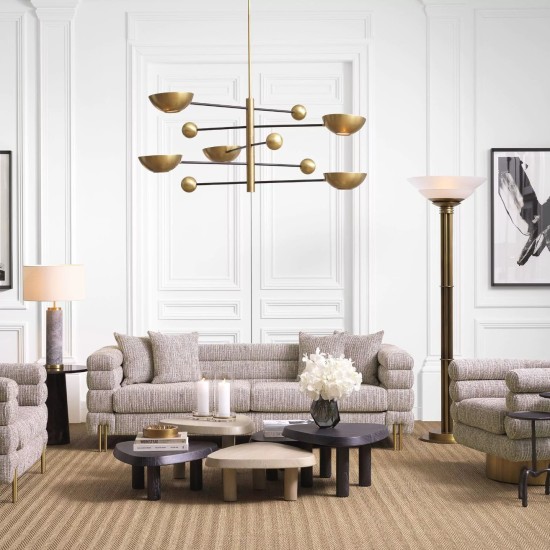 Figaro Floor Lamp Brass/Glass 195cm