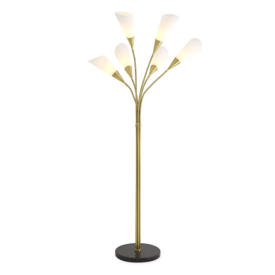 Gagnon Floor Lamp Brass/Glass/Marble 188cm