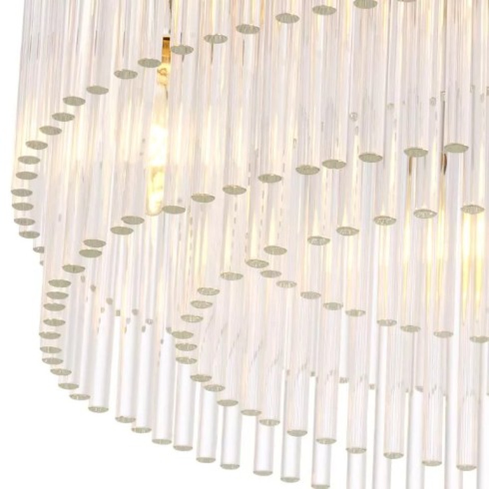 Hector Flush Ceiling Light Brass/Glass 45cm