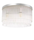 Hector Flush Ceiling Light Nickel/Glass 45cm