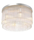 Hector Flush Ceiling Light Nickel/Glass 45cm