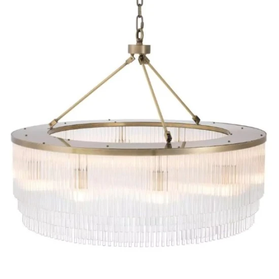 Hector L Chandelier Brass/Glass 90cm