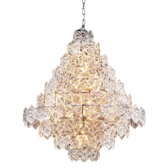 Hermitage Chandelier Nickel/Glass 80cm