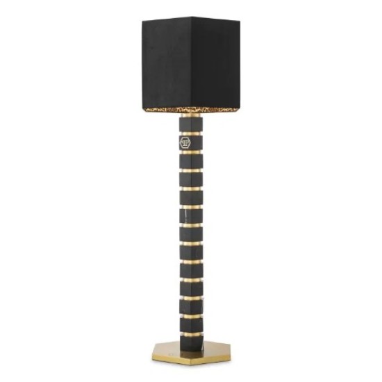 Hexagon Golvlampa Svart Marmor/Mässing 167 cm