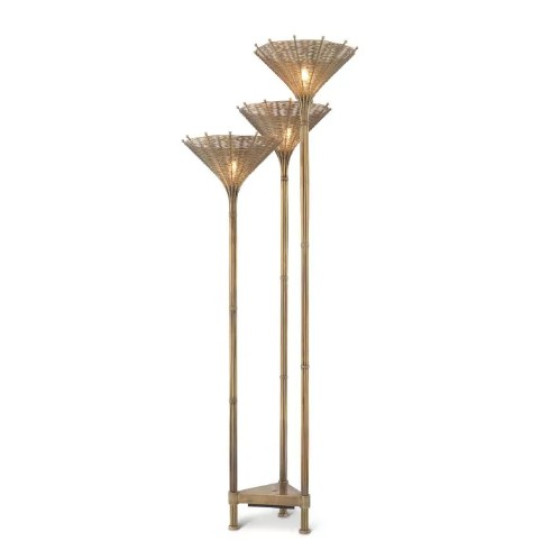 Kon Tiki Trippel golvlampa Mässing 197 cm