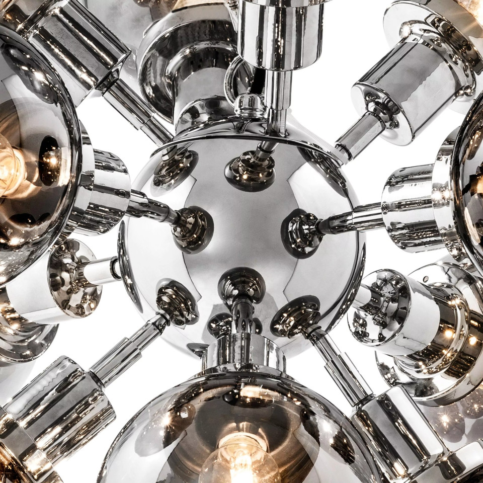 Ludlow Chandelier Nickel/Glass 73cm