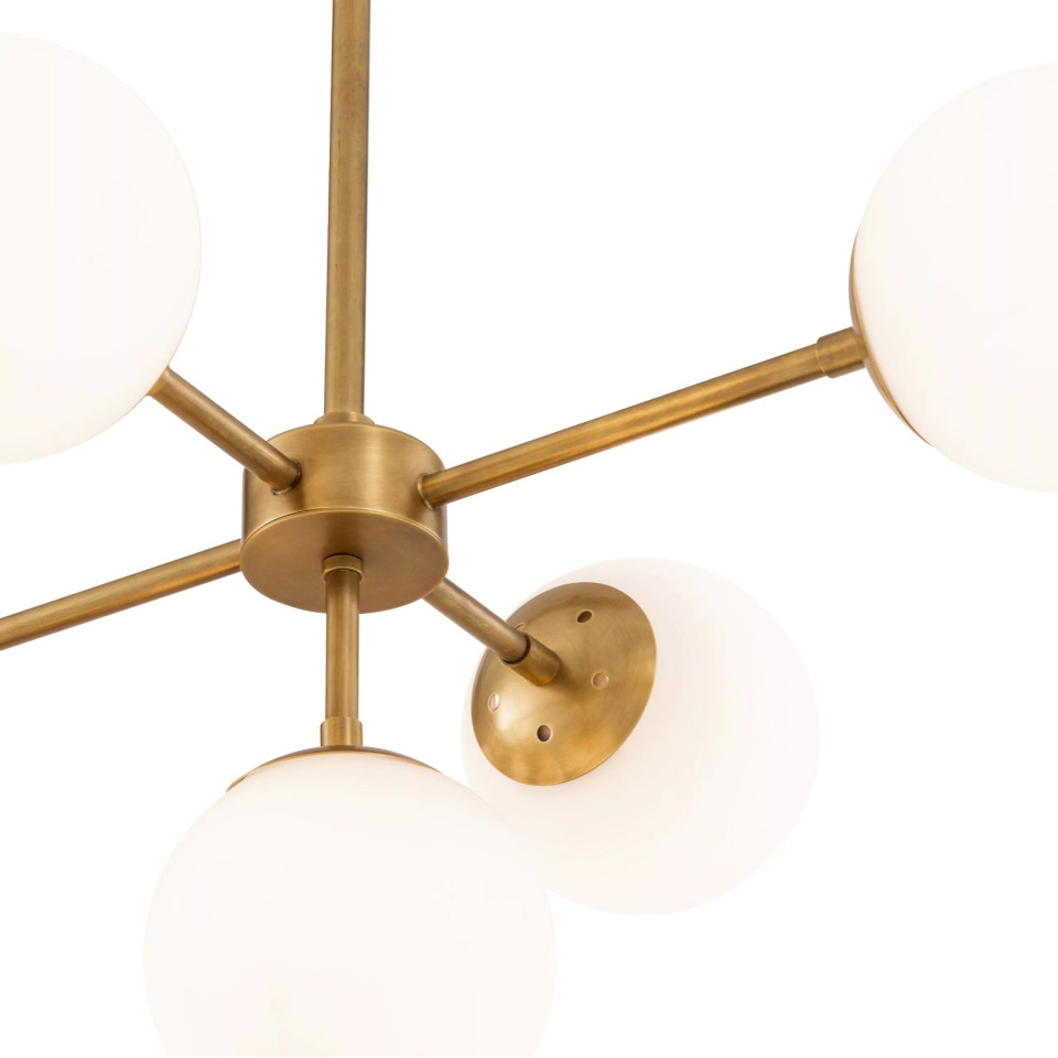 Lux Ljuskrona Mässing/Glas 130cm