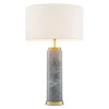 Lxry Bordslampa Grå Marmor/Off-White Skärm 75 cm