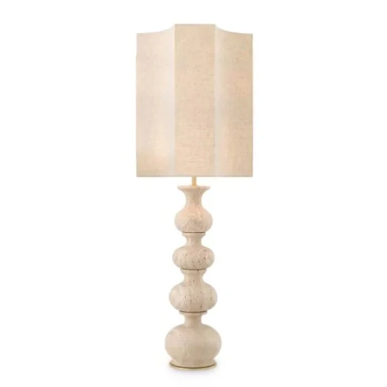 Mabel Bordslampa Travertin/Linne Mix Skärm 116,5 cm