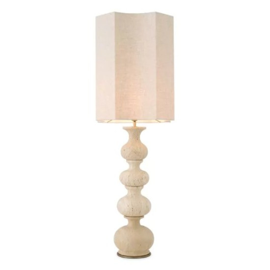 Mabel Bordslampa Travertin/Linne Mix Skärm 116,5 cm