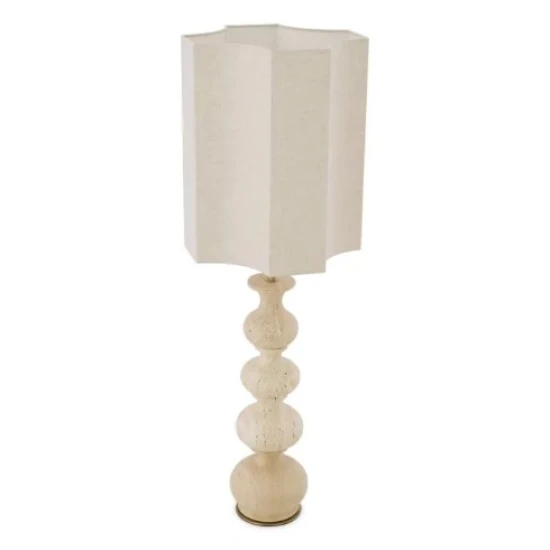 Mabel Bordslampa Travertin/Linne Mix Skärm 116,5 cm