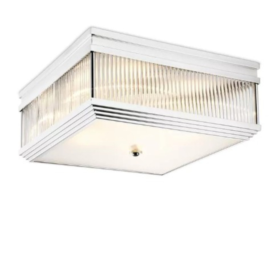 Marly Flush Ceiling Light Nickel/Glass 40.5cm