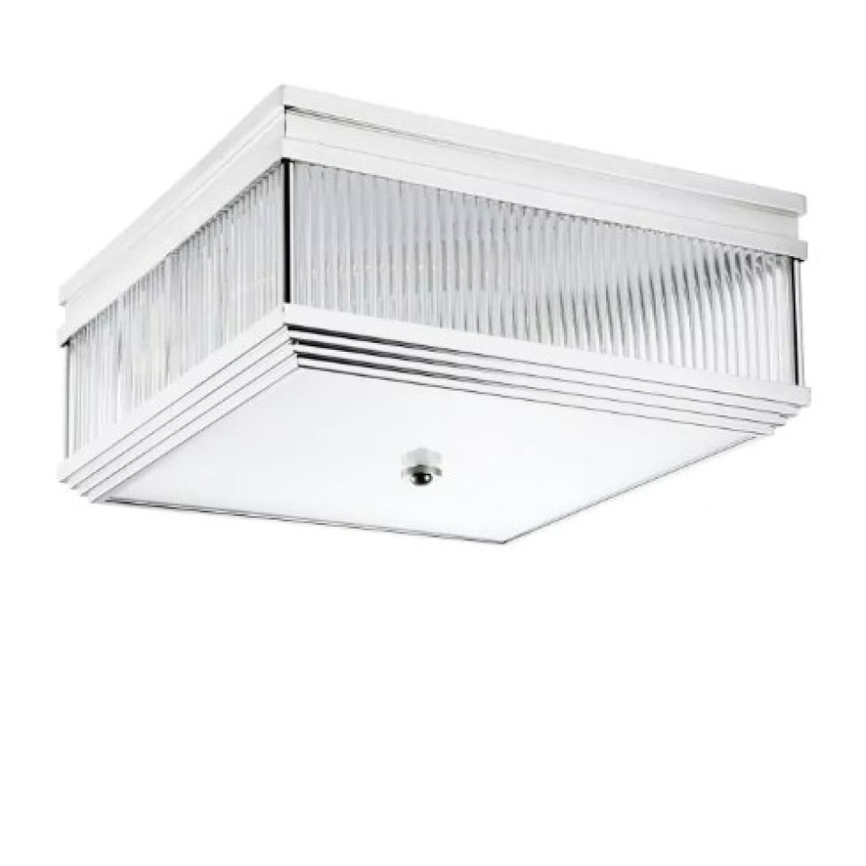 Marly Flush Ceiling Light Nickel/Glass 40.5cm