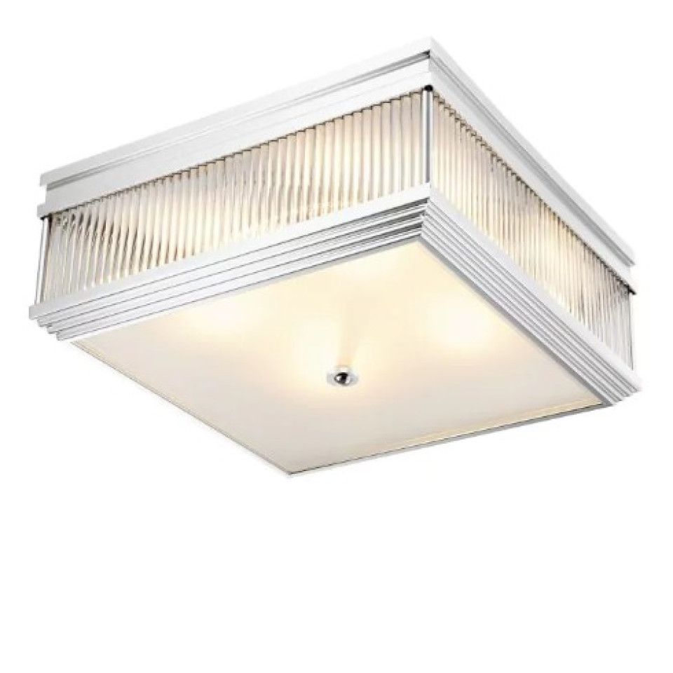 Marly Flush Ceiling Light Nickel/Glass 40.5cm
