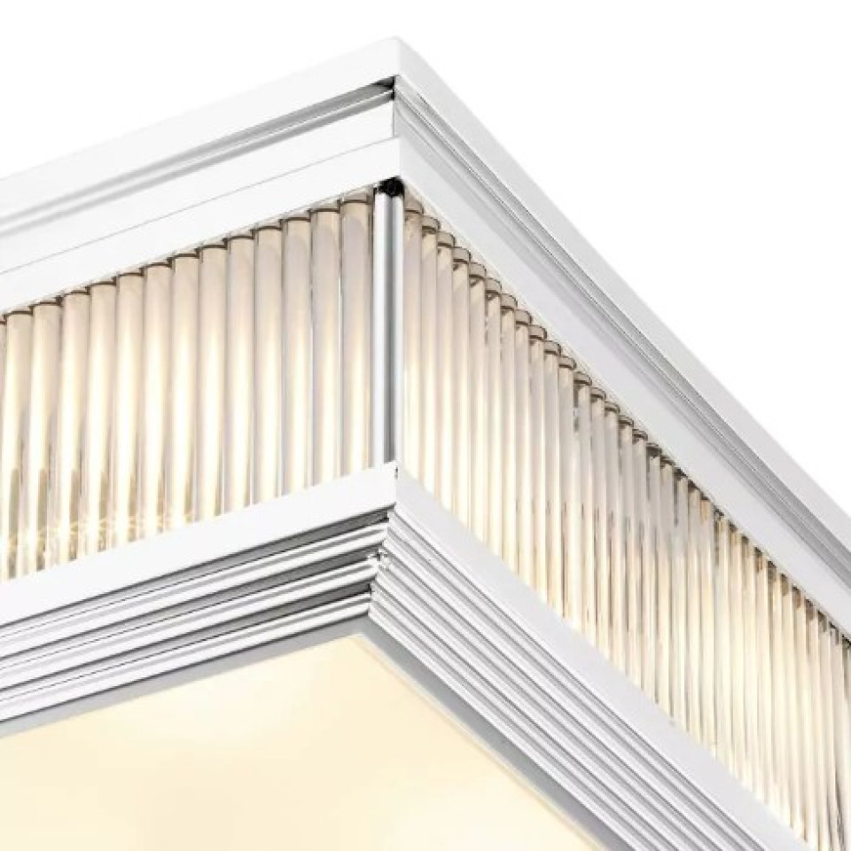 Marly Flush Ceiling Light Nickel/Glass 40.5cm