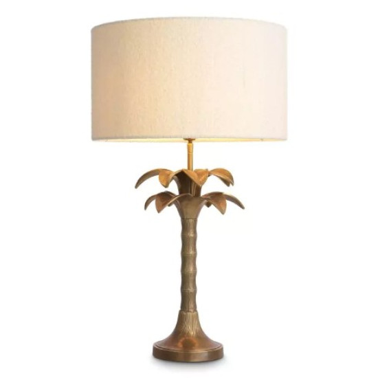 Mediteraneo Table Lamp Brass/Bouclé Shade 76.5cm