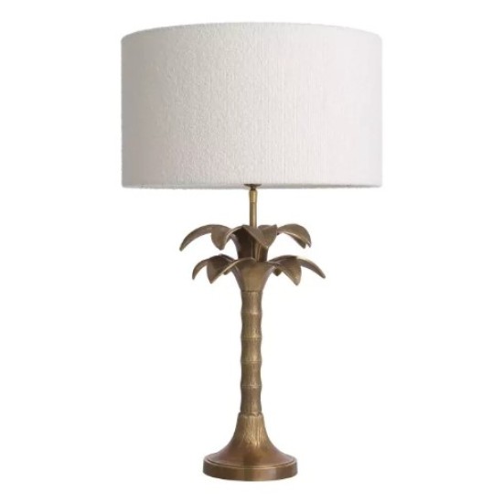 Mediteraneo Table Lamp Brass/Bouclé Shade 76.5cm