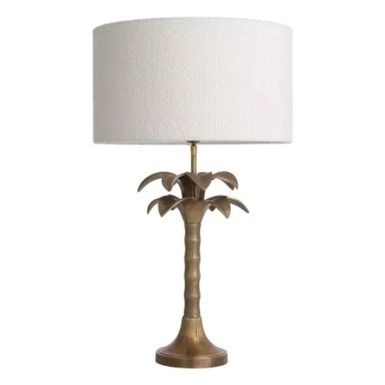 Mediteraneo Bordslampa Mässing/Bouclé Skärm 76,5 cm