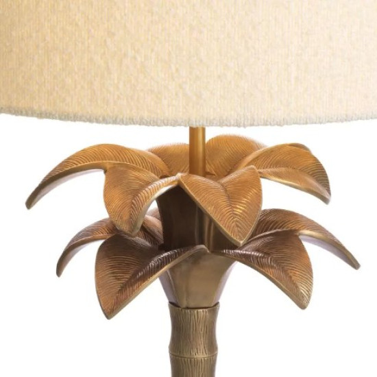 Mediteraneo Table Lamp Brass/Bouclé Shade 76.5cm