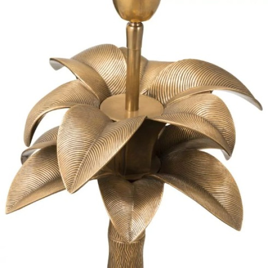 Mediterraneo Table Lamp Brass/Green Velvet Shade 76cm