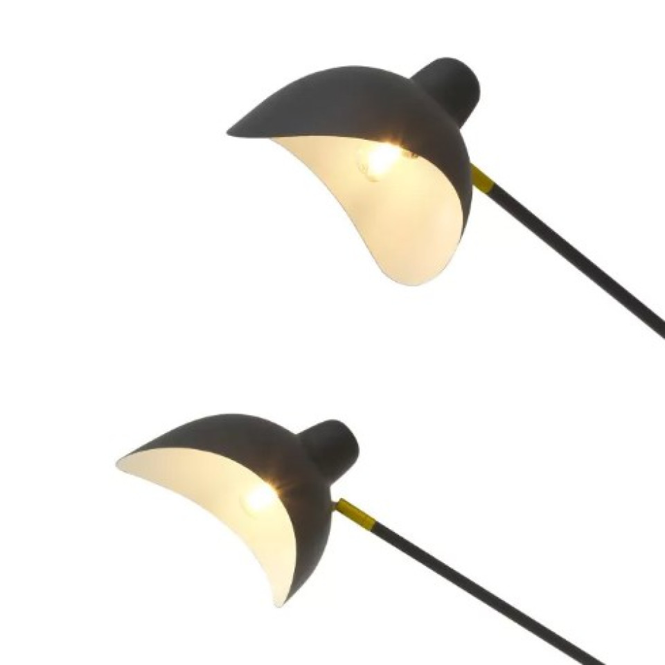 Mitch Vägglampa Svart/Mässing 150 cm