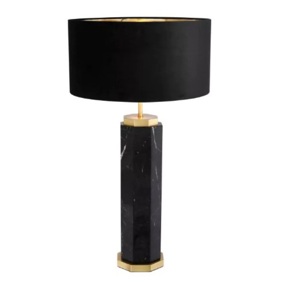 Newman Bordslampa Svart Marmor/Svart Skärm 75cm