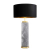 Newman Table Lamp Grey Marble/Black Shade 75cm