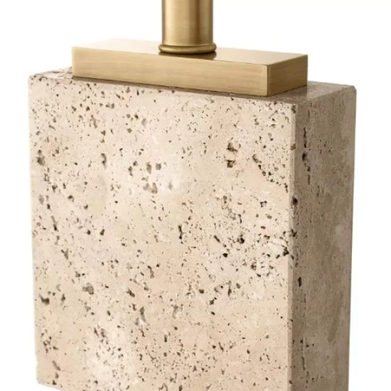 Newton Floor Lamp Travertine/Brass 145.5cm