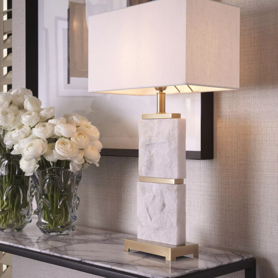Newton Table Lamp Brass/Marble 70.5cm