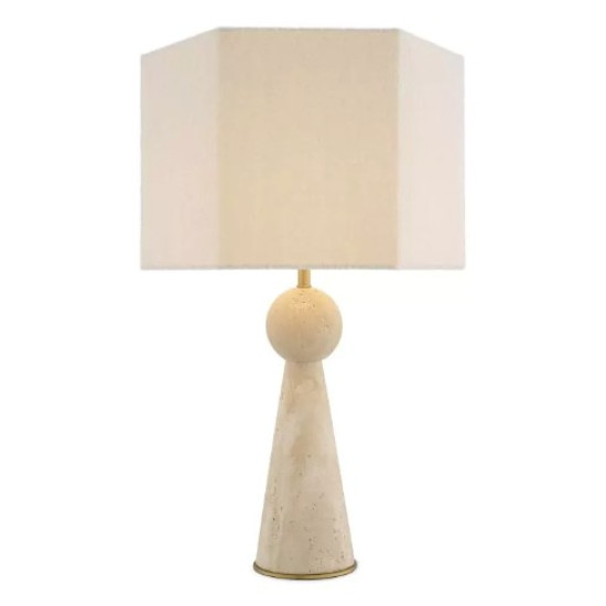 Novak Table Lamp Travertine/Bouclé 78.5cm