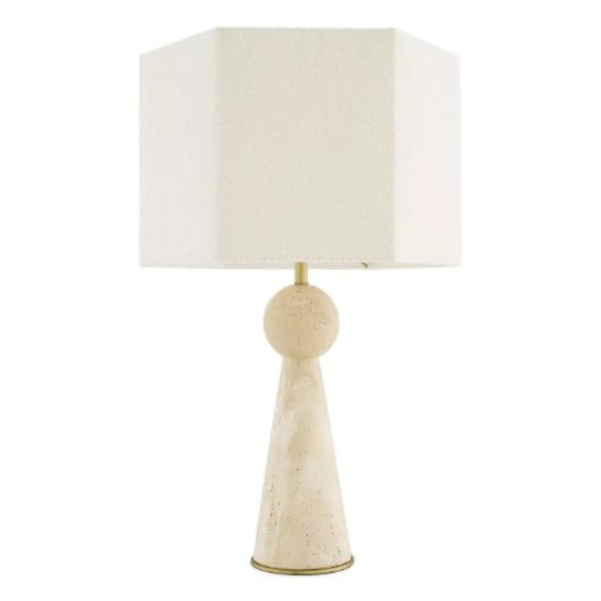 Novak Table Lamp Travertine/Bouclé 78.5cm