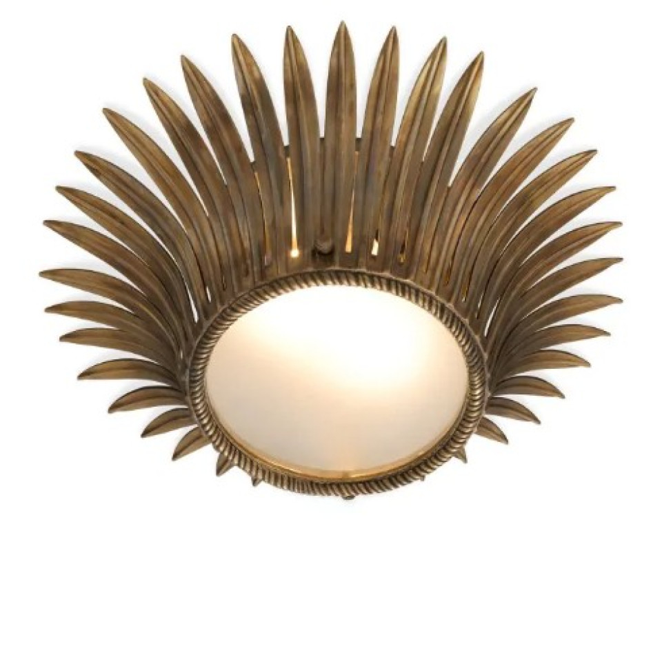 Nuvole Flush Ceiling Light Brass/Glass 43cm