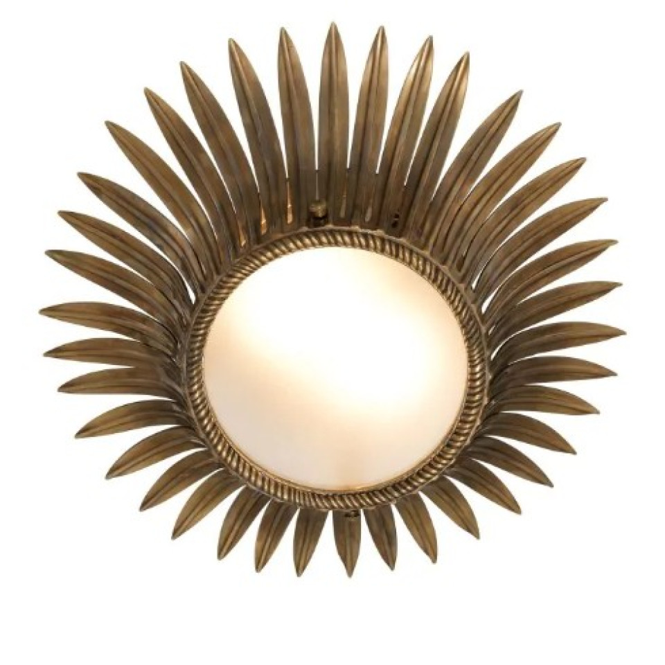 Nuvole Flush Ceiling Light Brass/Glass 43cm