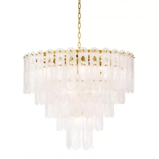 Riveria Chandelier Gold/Glass 85cm