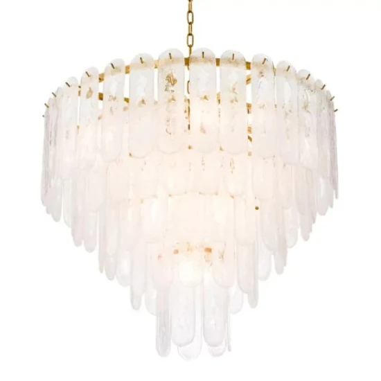 Riveria Chandelier Gold/Glass 85cm